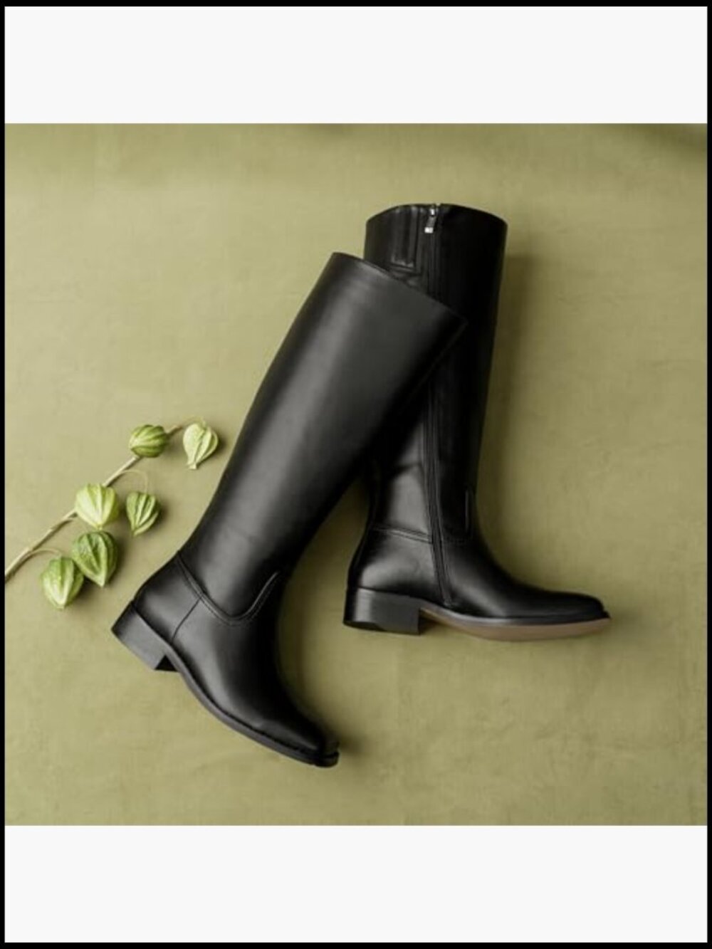 Knee High Boots Low Heel Square Toe Riding Boots Side Zipper Tall Boots - Picture 3 of 7